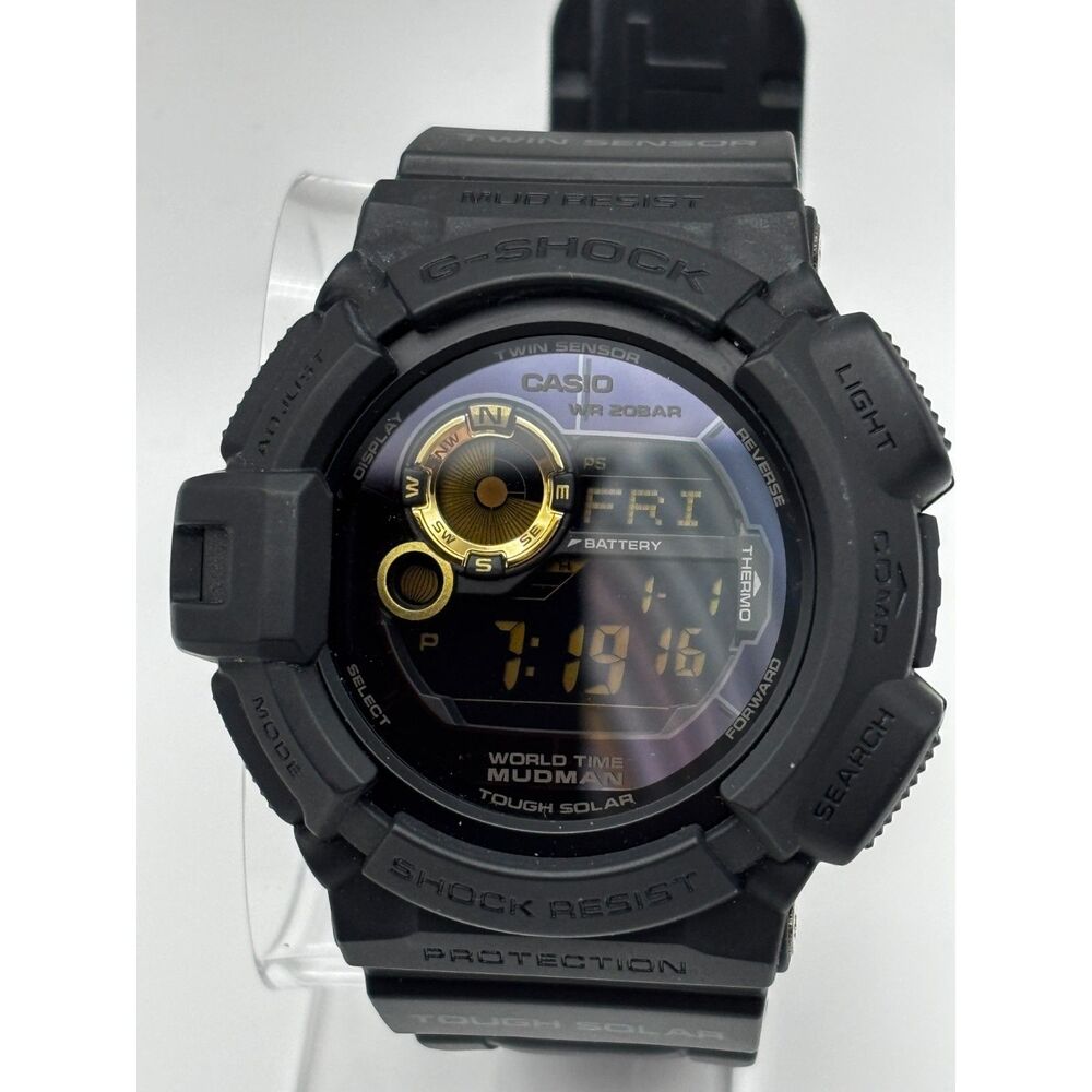 G-SHOCK Mudman G-9300GB Solar Black Digital watch, working